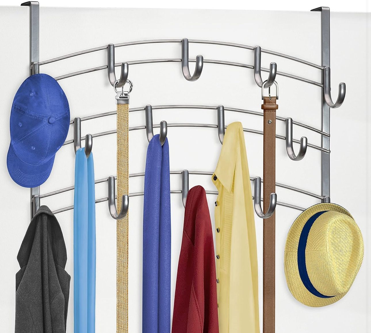 New: 14 Hook Over Door Hanger - Over Door Towel Rack