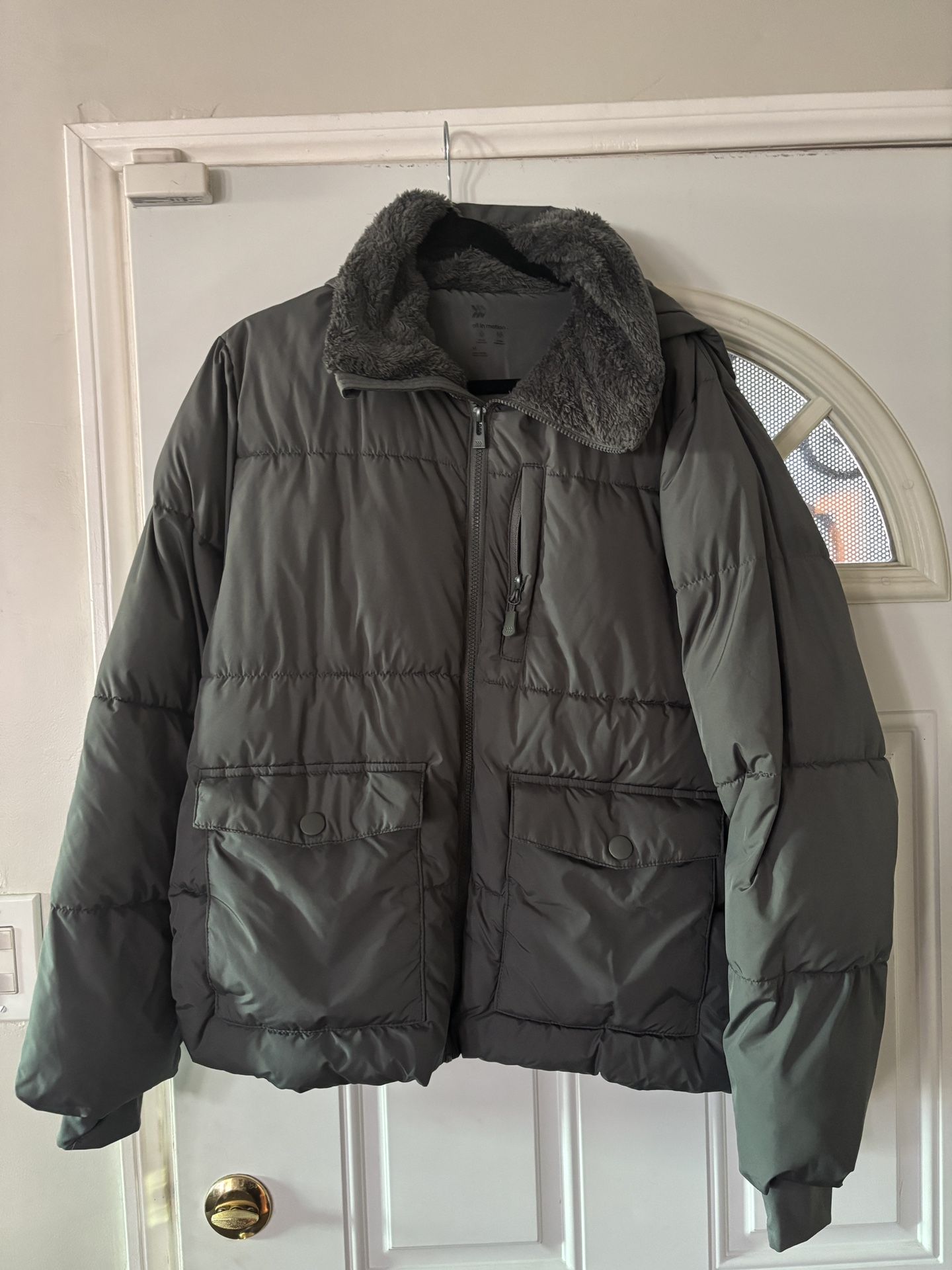 Grey Puffer Jacket- Water and Wind Resistant