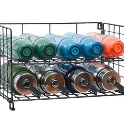 Adjustable Water Bottle Organizer 2-Tier Wall-Mounted Stackable