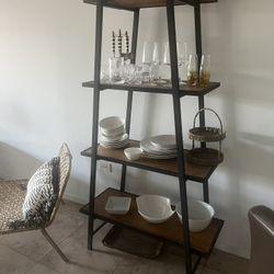 For shelved unit, with metal and wood