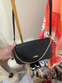 Kate Spade New York Black Crossbody Purse with Gold Chain