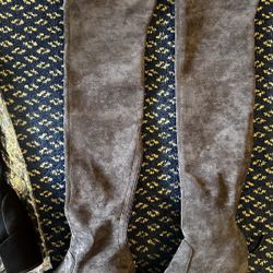 Stuart Weitzman Tieland Suede Over-the-Knee Boots Grey (Size 6.5) Price: $180 OBO