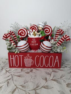 Hot Cocoa Candy Cane Christmas Arrangement
