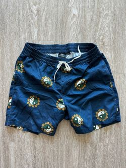 Van's Mens blue printed yin/yang swim trunks