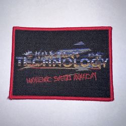 CHILDREN OF TECHNOLOGY, SEW ON RED BORDER WOVEN PATCH