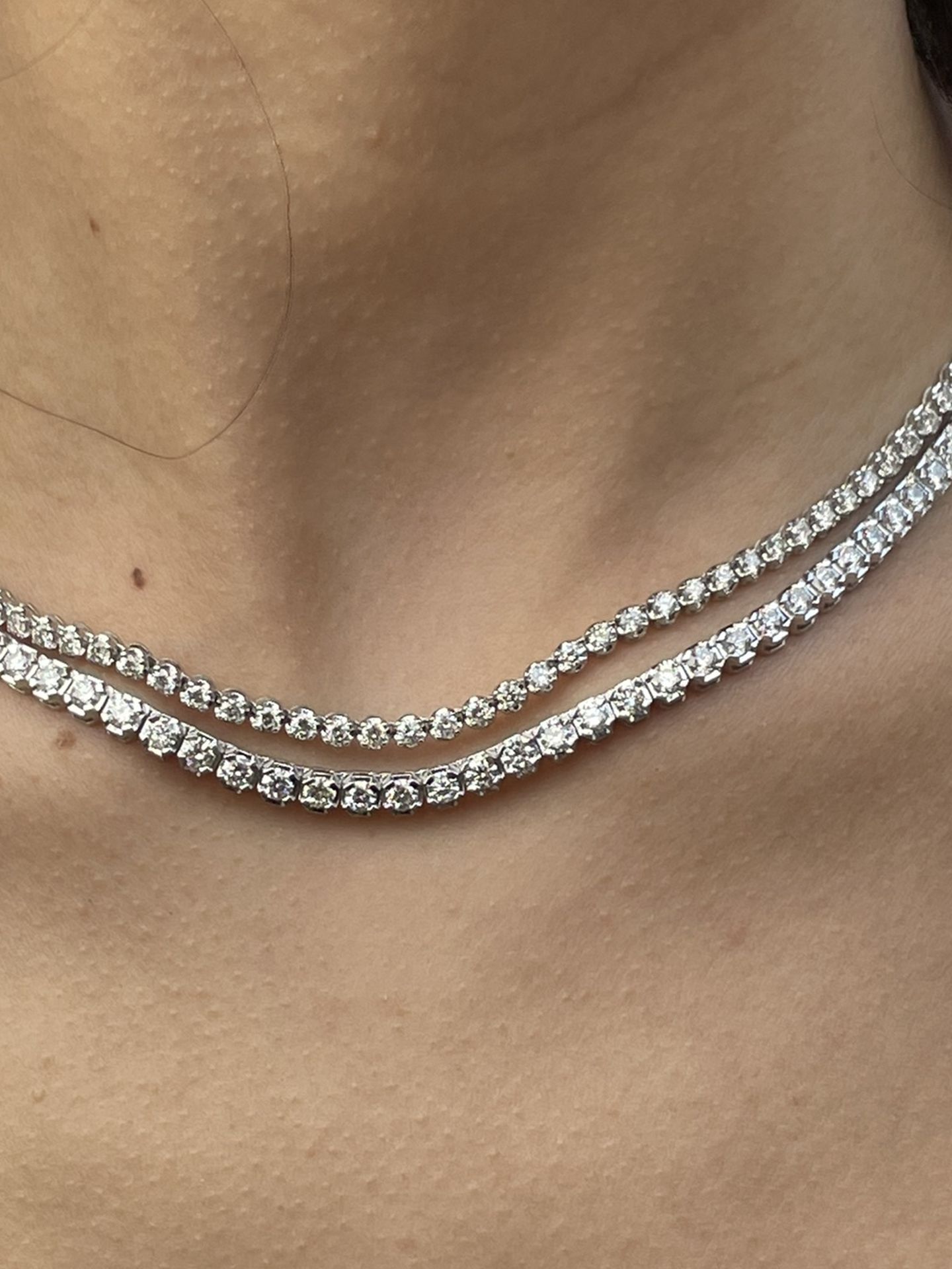 5ct Total Diamond Tennis Necklace Choker Illusion Setting π― Natural Diamonds Va Quality 14k Gold