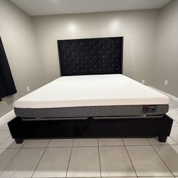 New Black King  Bed Frame. +  King Size Memory Foam  Make 