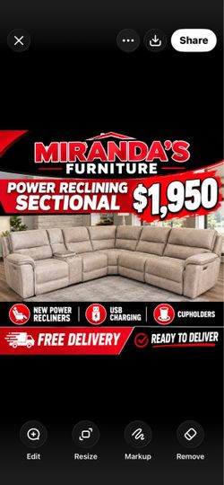 Power Reclining Sectional Sofa ready to delivery