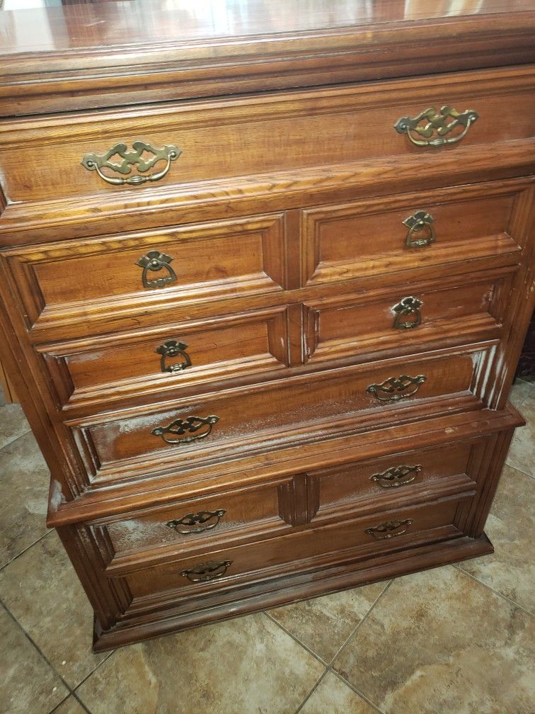 Tall Boy Dresser Solid Wood 56 inch tall 42 wide depth 20 Inch 120 FIRM