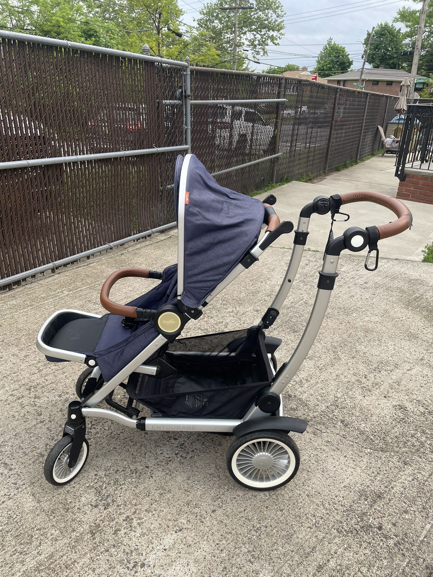 Double Stroller Austlen Second Seat Austlen Entourage Double Stroller In  Navy (Also Available In Black) Baby