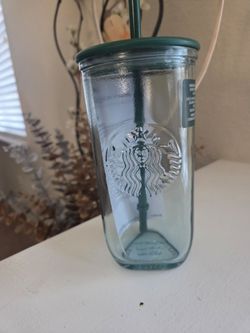 Starbucks Glass Cold Cup with Lid and Straw