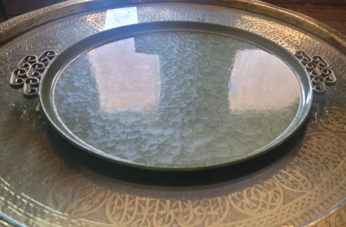 Green Enamel Metal Tray