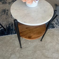 Marble/wood End table