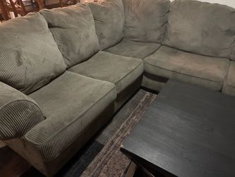 XL Gray Corduroy Sectional Sofa