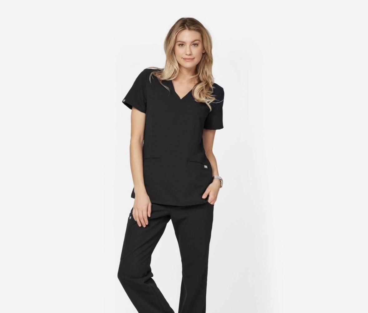 Figs Black Casma Top Small