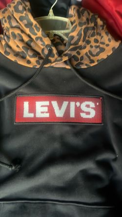 Levi's Black Hoodie with Leopard Print Hood