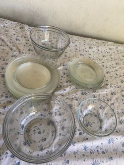 Clear Glass Dinnerware and Mixing Bowl Set