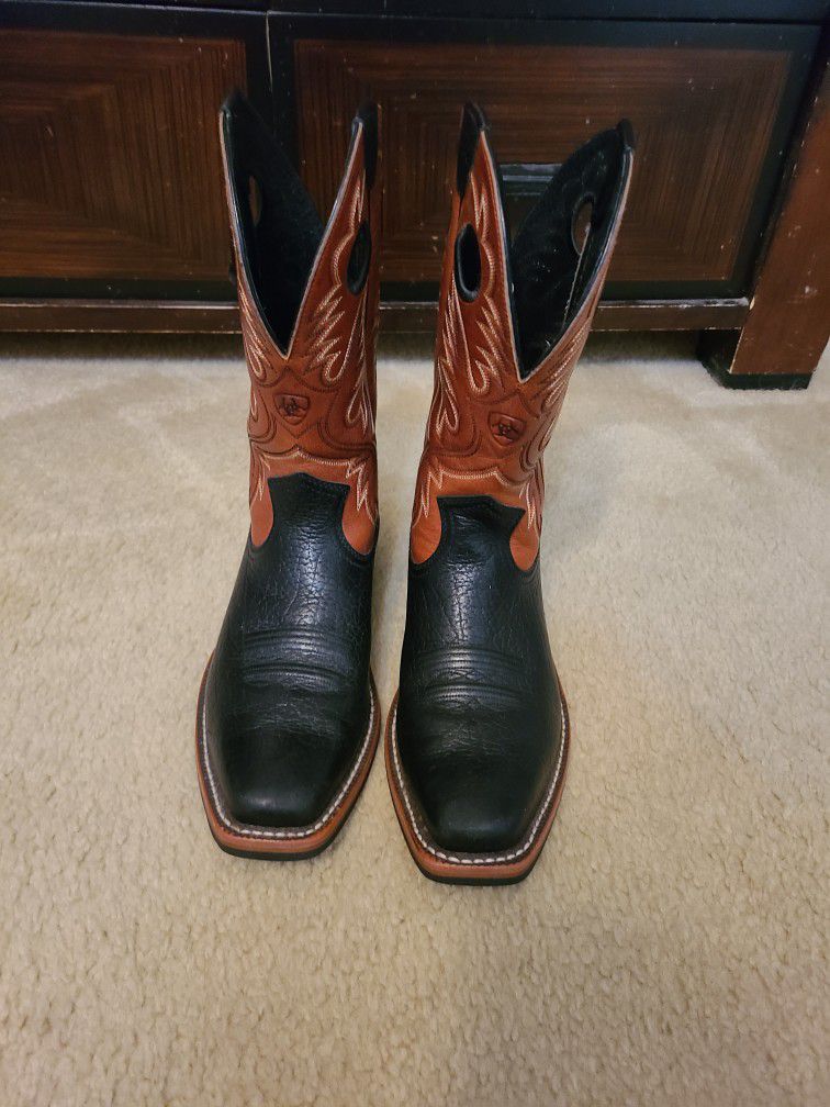 Men's Ariat Heritage Roughstock Black Boots 8D