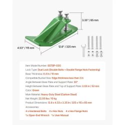 Tractor Bucket Protector, 2PCS Heavy Duty Steel Bucket Edge Protectors, Edge Tamer Anti-Skid Device with Double Hexagon Lock Nuts and Bolts, for Snow,