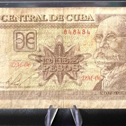 10 Pesos 2011-banco Central De Cuba-repetidor-circulado