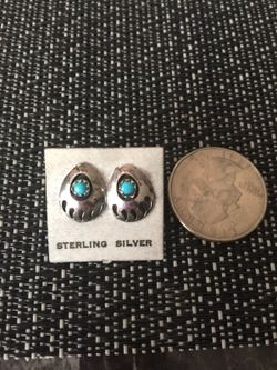 Sterling silver and turquoise earrings $12