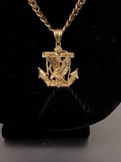 Solid 14k gold eagle pendant