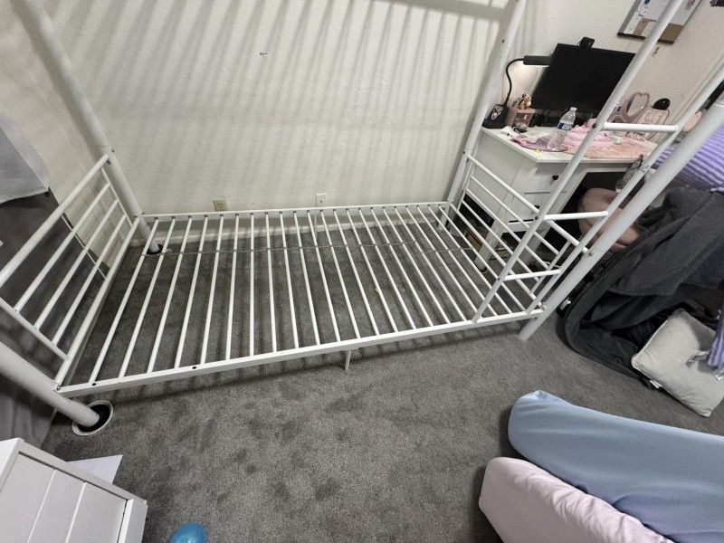 White Metal Bunk Bed