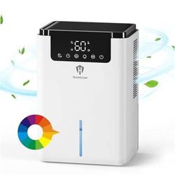 Hoomkicen Dehumidifier for Bedroom, 68 OZ Dehumidifiers for Home Basement with Auto Defrost Timer Colorful Light, Small Dehumidifier for Bathroom RV C