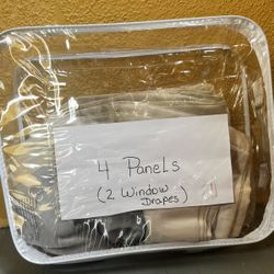 4 Neutral Drapery Panels (2 Full Windows)