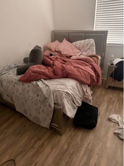 Queen bed and night stand