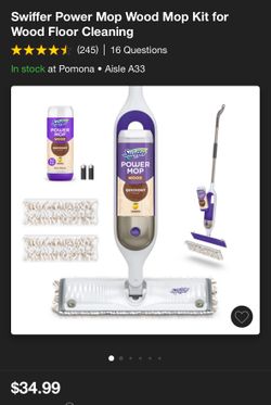 NEW! Swiffer Power Mop Wood Mop Kit for Wood Floor Cleaning