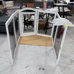 New 32-inch Tall Dog Gate with Door Extra Wide Pet Gate for Dogs
