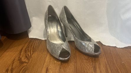 Silver Peep Toe Anne Klein Heels Size 8.5