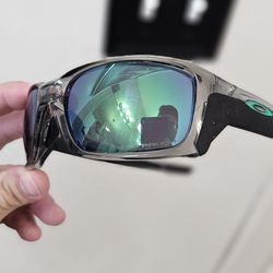 Oakley Straightlink Clear Frames Green O and Prizm Jade Lenses