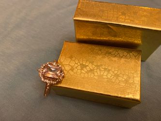Luxury rose gold with rhinestone ring a