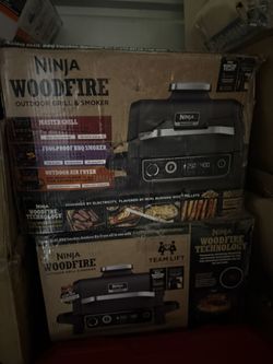 ninja wood fire  outdoor grill and smoker