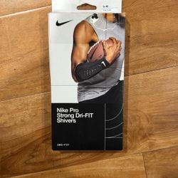 Nike Pro Strong Dri-FIT Shivers Forearm Pad Protector Sleeve Football Black ADULT S/M