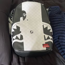 Limited Edition Scar Face Spray Ground Backpack White And Black 