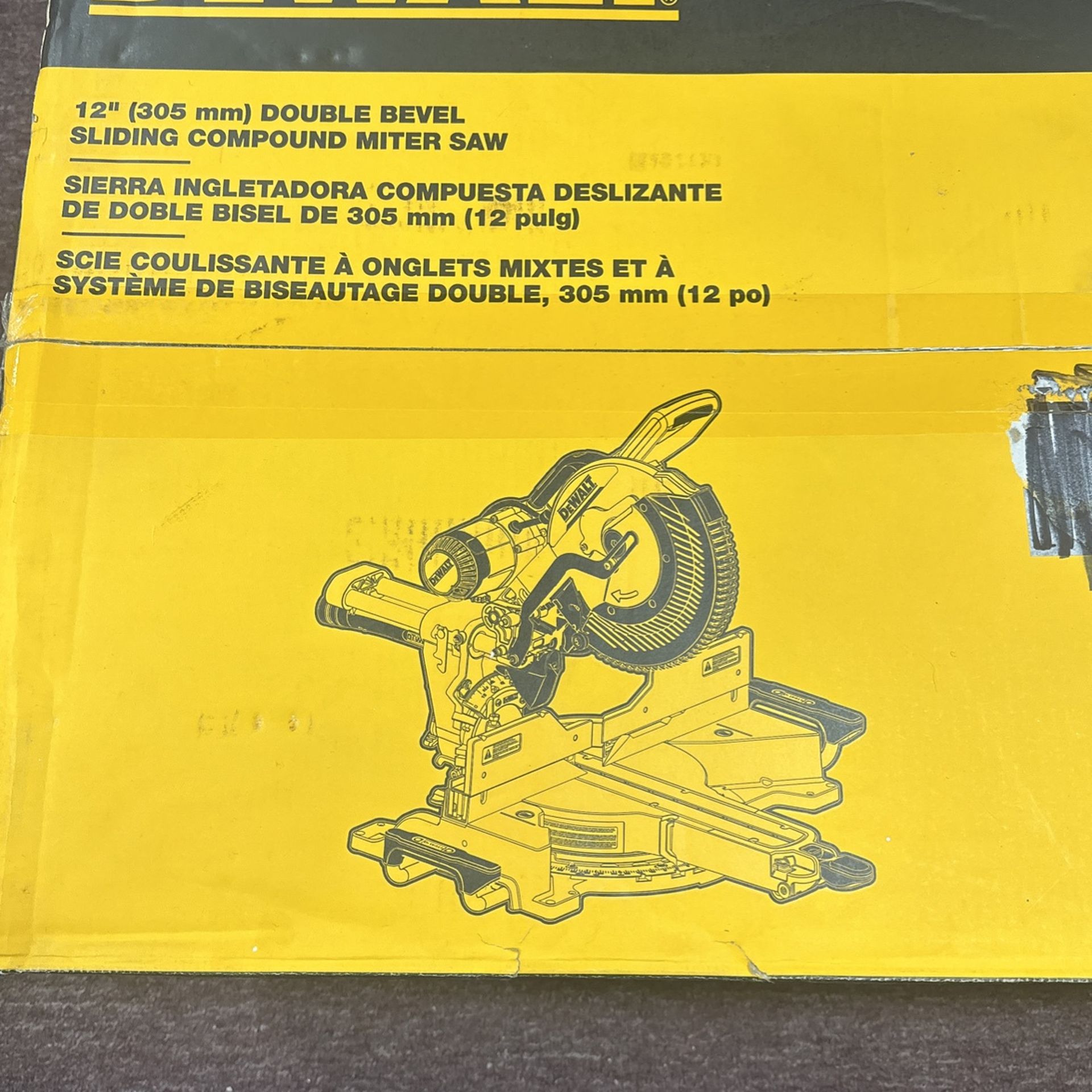 Brand New Dewalt DWS780 Double Bevel Sliding Compound Miter Saw