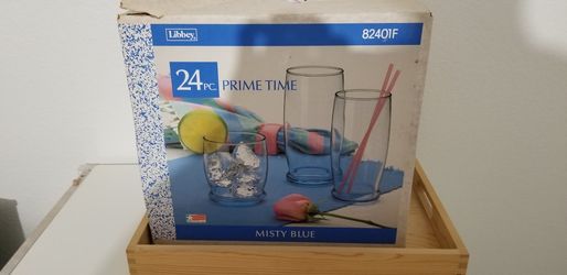 Libbey Prime Time Glassware Set 24-pc Misty Blue