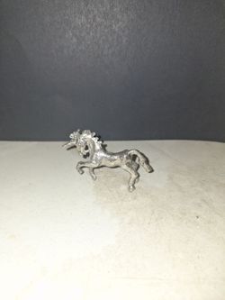 Small Silver Metal Unicorn Figurine-$15