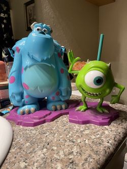 Disney Parks Monsters Inc Sully Popcorn Bucket & Mike Sipper Cup - Pixar Fest