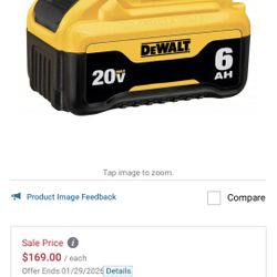 DEWALT 20V 6AH BATTERY