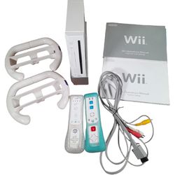 Nintendo Wii Console Bundle No Power Cord Or Sensor Bar Not Tested 