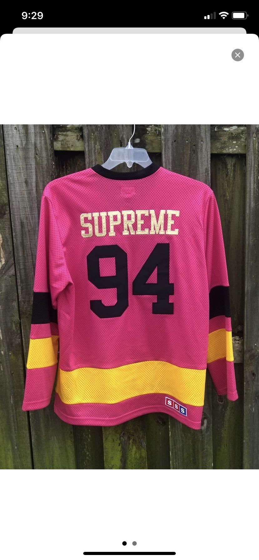 Supreme hockey jersey size xl