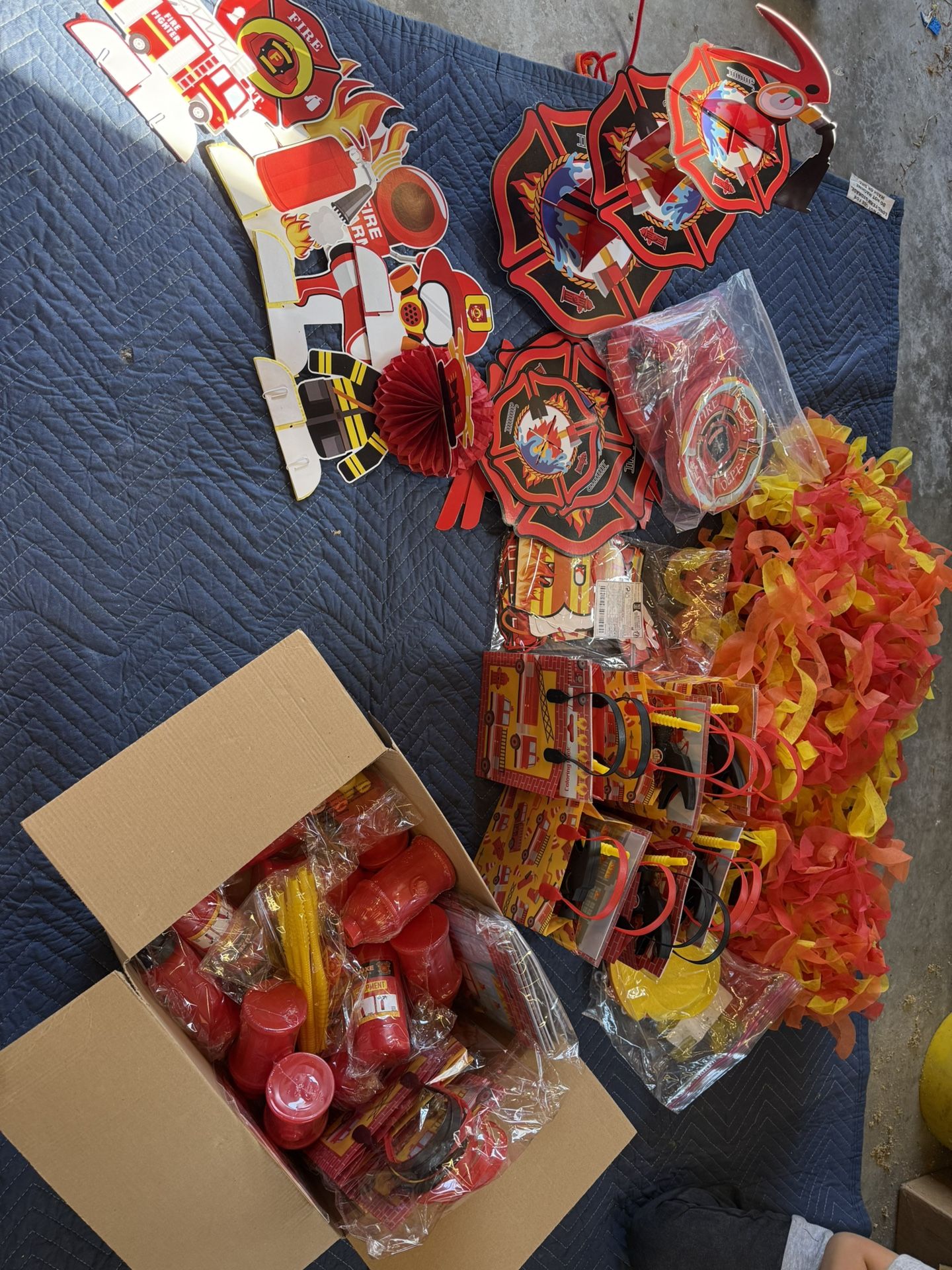 Fire Truck, Birthday Decorations, And Party Bags For 12 Kids