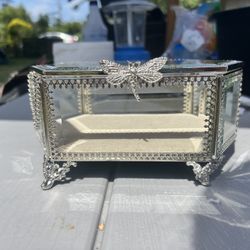 Glass Jewelry Trinket Box