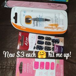 NEW NUEVOS Nail Art, Nail Strips, Sally Hansen tweezers, nail filler. $3 each $3 Cada Uno 