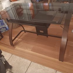 Glass Top Desk & Office Chair 