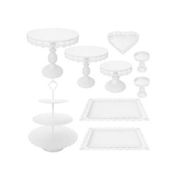 Set of 9 Cake Stands Metal Cupcake Stand Set Multiple Styles Candy Fruit Display Tower Dessert Plate Cake Serving Tray for Birthday Party Wedding Anni